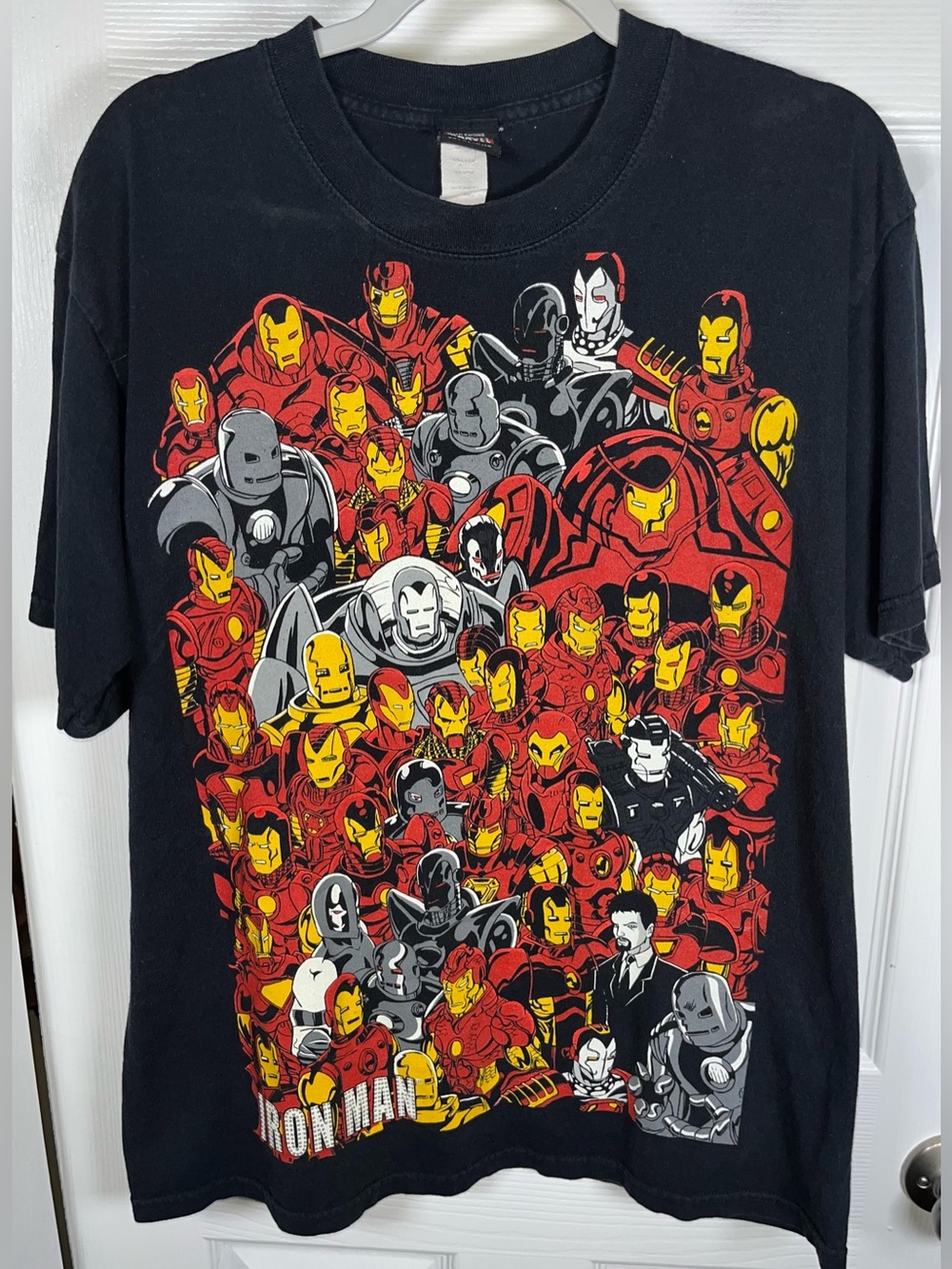 Vintage Mad Engine Marvel T Tee Shirt Iron Man Mythos Black Large 100% Cotton